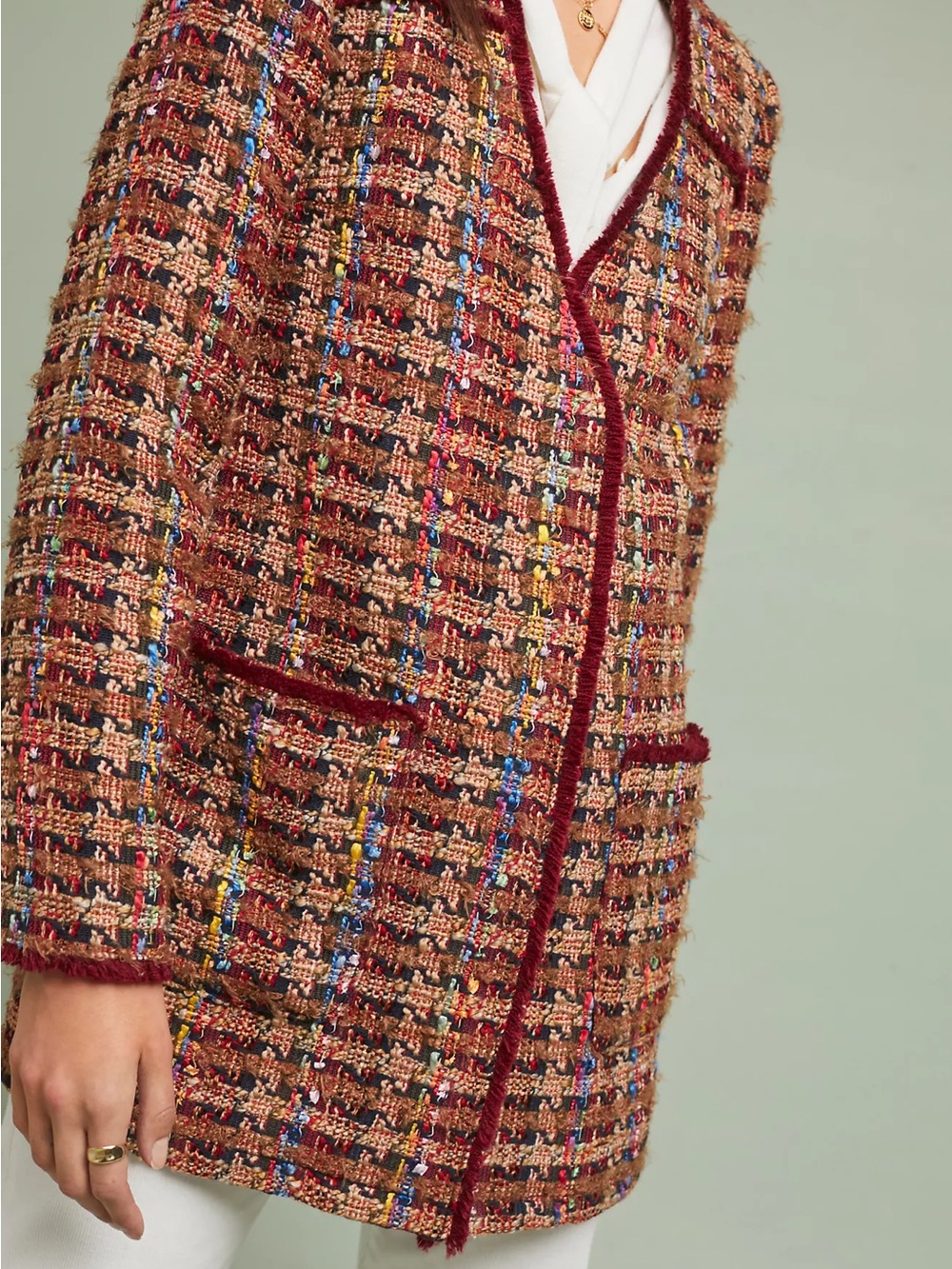Anthropologie Multicolor Tweed Jacket |